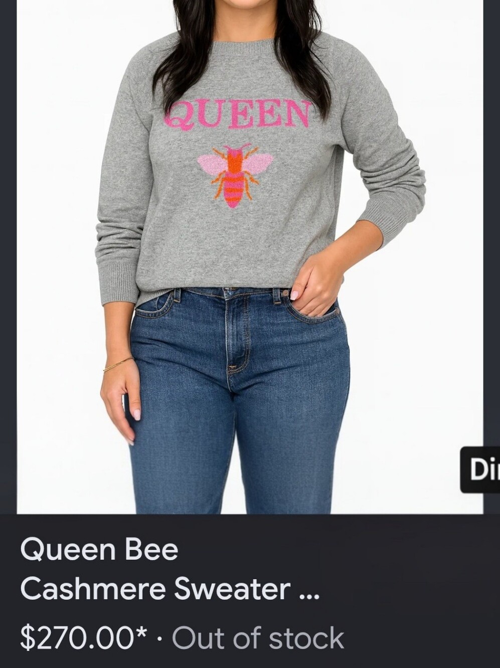 Pink Pineapple 100% Cashmere Queen Bee Sweater!!!!!